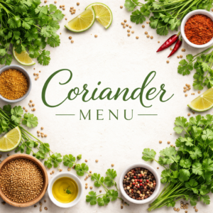 Coriander Menu